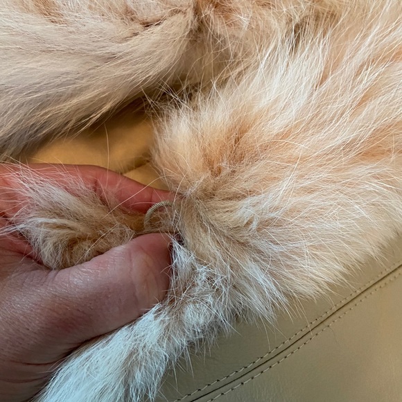 Genuine Ivory Leather & Fox Fur Jacket - Picture 11 of 15